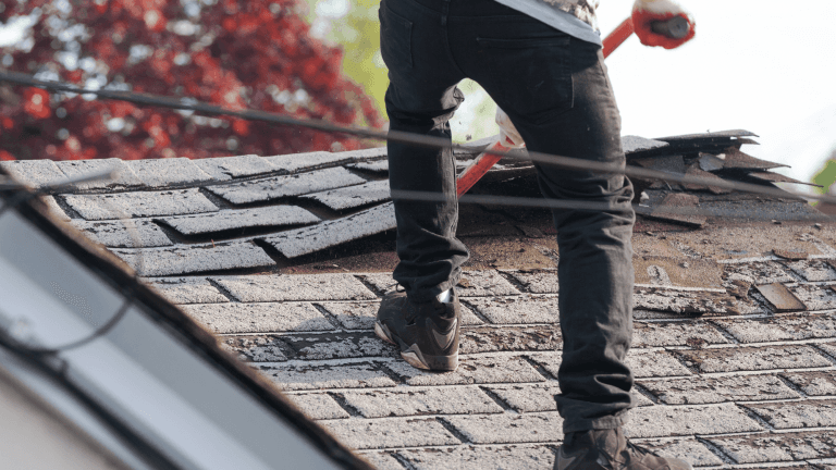 Man On Roof