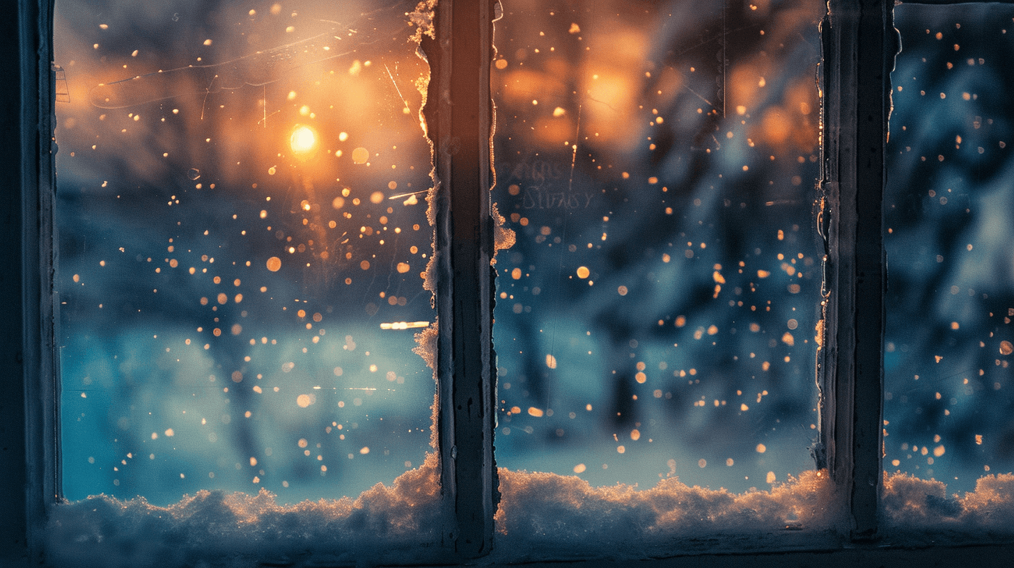 Outside Of Window During Winter Snow